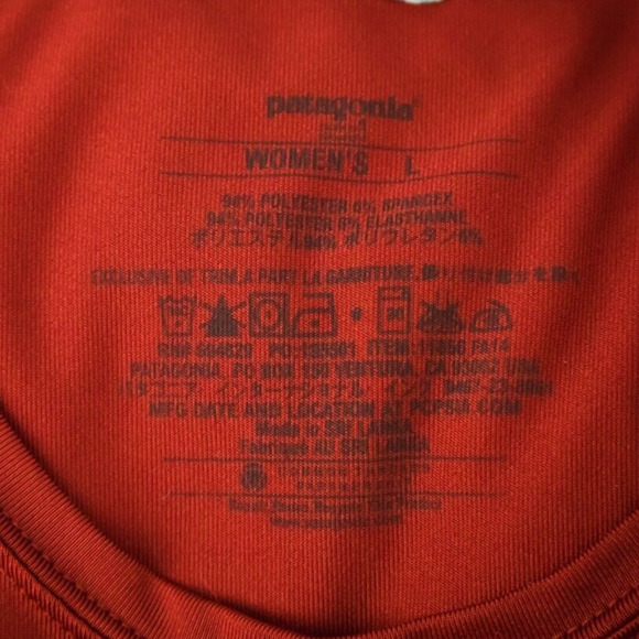 Patagonia Size Large L Red Capilene Crew Neck Long Sleeve Active Baselayer Top - Picture 4 of 5